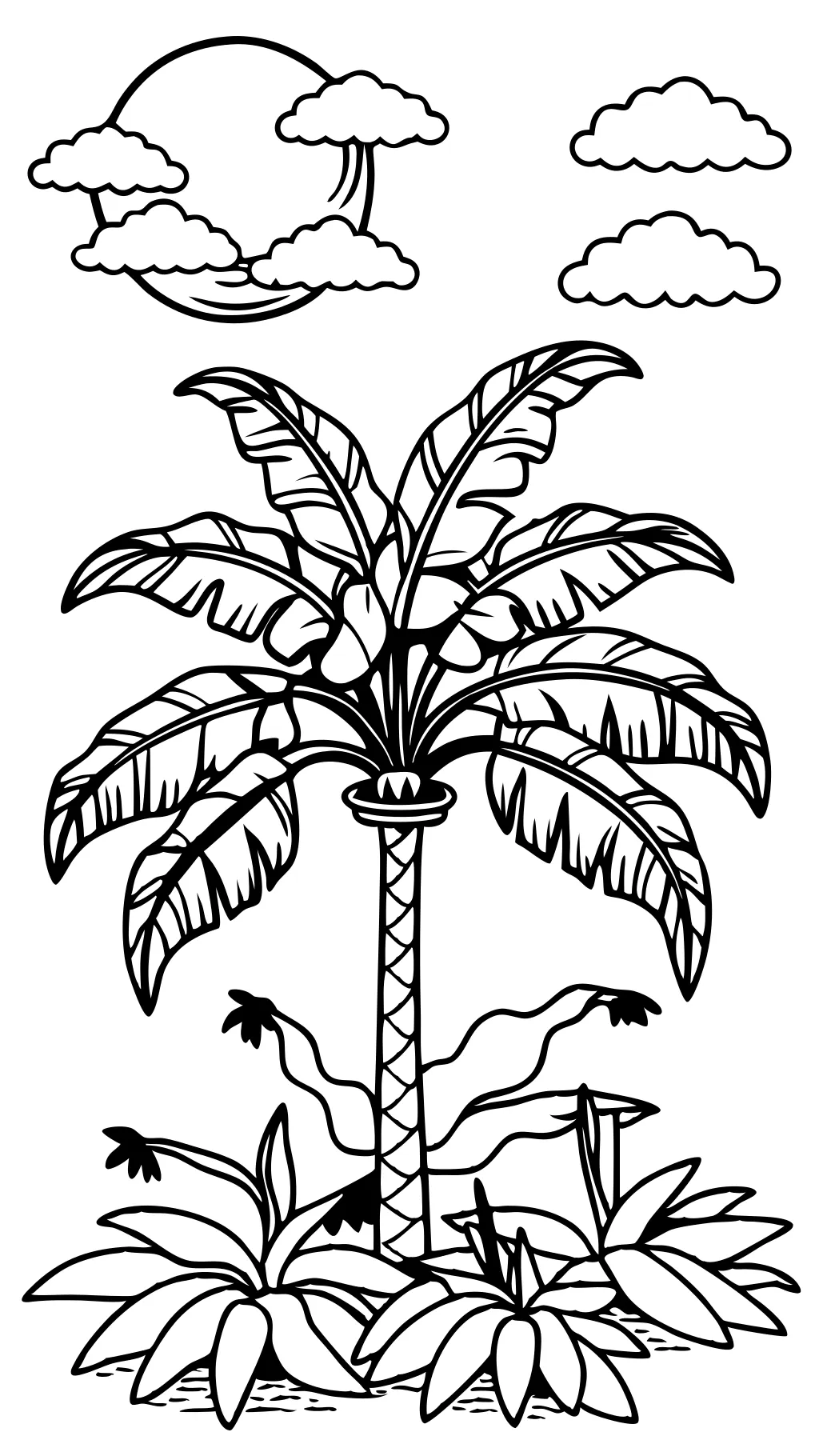 banana tree coloring page